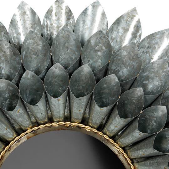 32" Gray Contemporary Galvanized Metal Wall Mirror